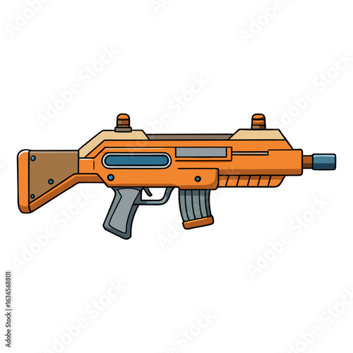 Creative FN 2000 Gun Vector Style on White