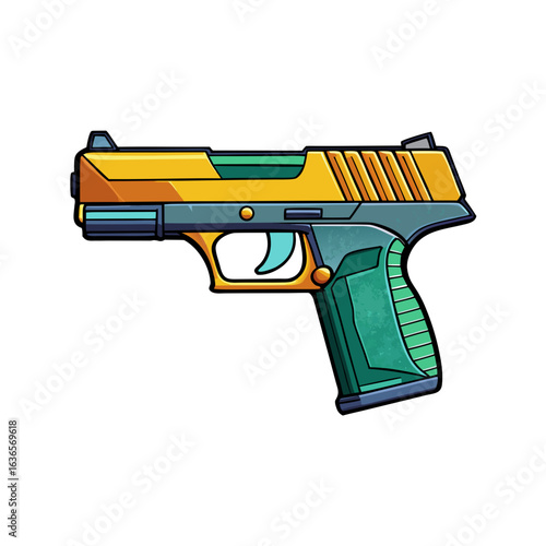 Creative Smith Wesson M P9 Gun Vector Style on White