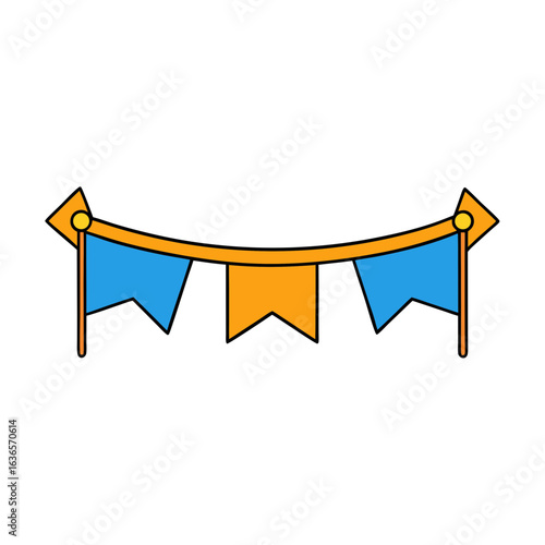 Orange Blue Party Bunting Flags celebration decoration