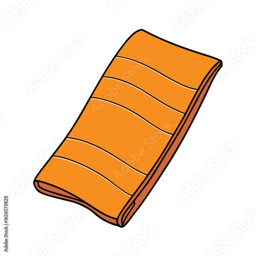 Orange sleeping bag with stripes transparent camping outdoor