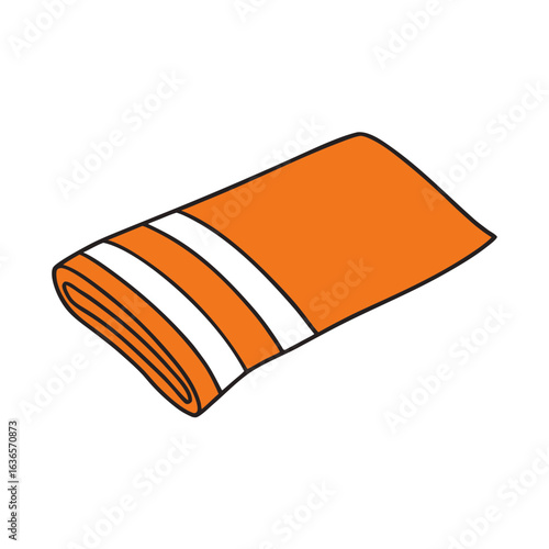 Orange striped folded towel stripes fabric