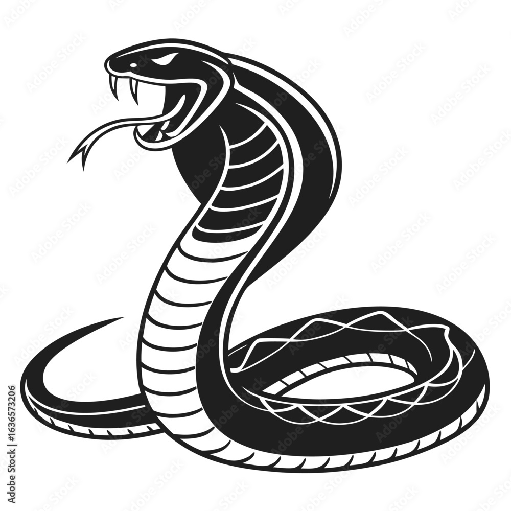 Fototapeta premium coiled-snake-silhouette-vector---black-snake-icon-.eps