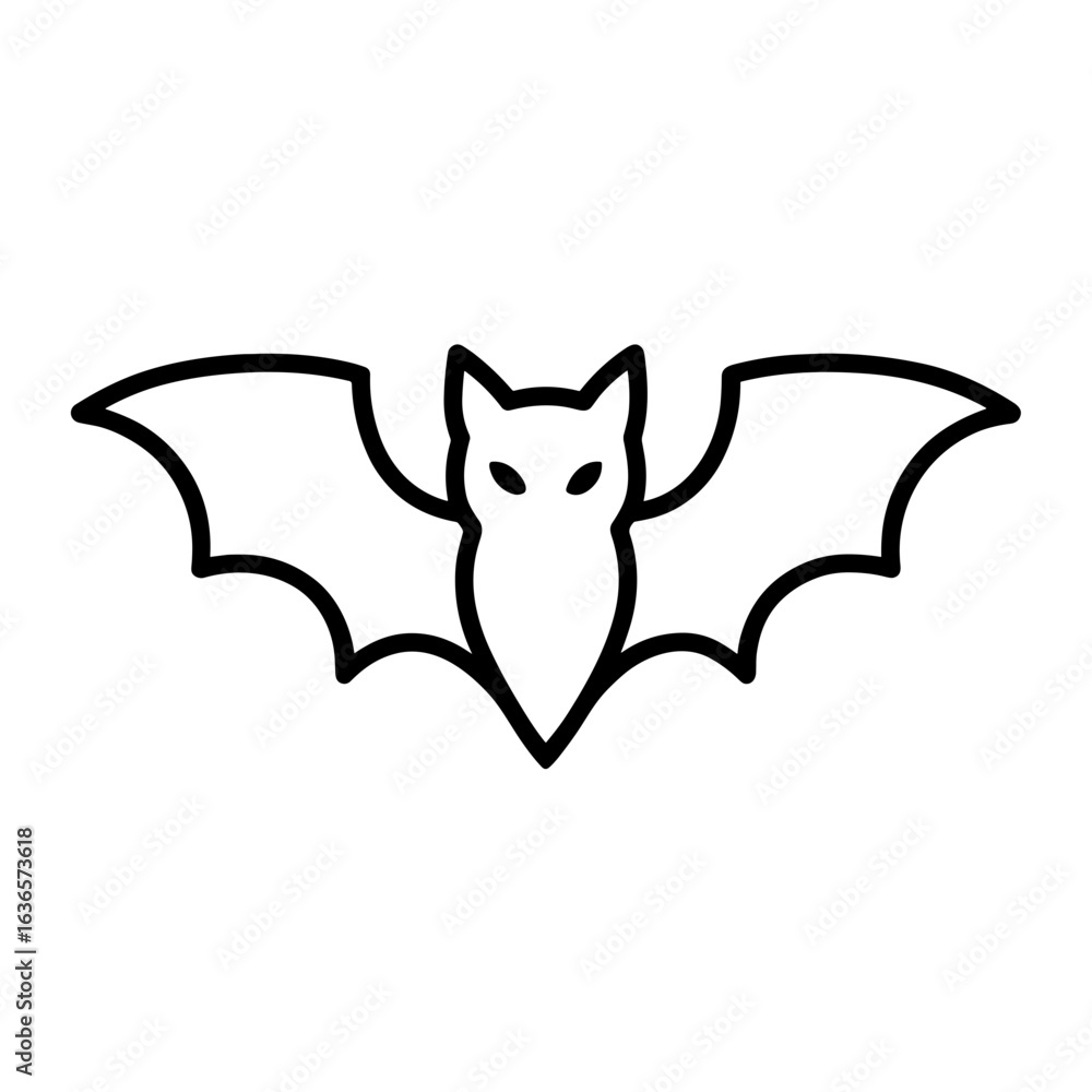 Obraz premium Flying Bat with Glowing Eyes – outline