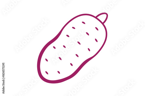 Purple Potato Silhouette Illustration Simple Design