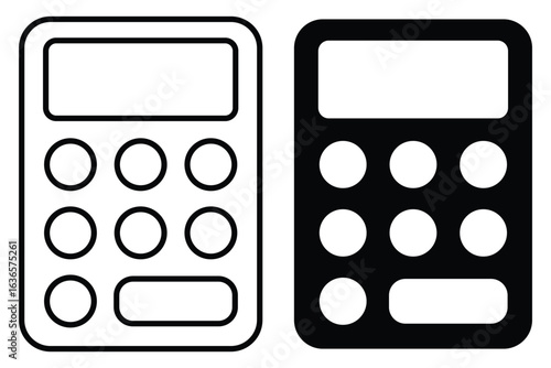 Set of calculator icons Vector. calculator icon. Calculator icons set line and glyph vector icon. vector illustration-simple illustration of calculator, perfect for calculator logos and icons eps 10