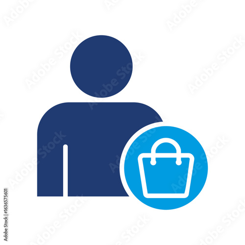Consumer Icon Vector Illustration Blue Version