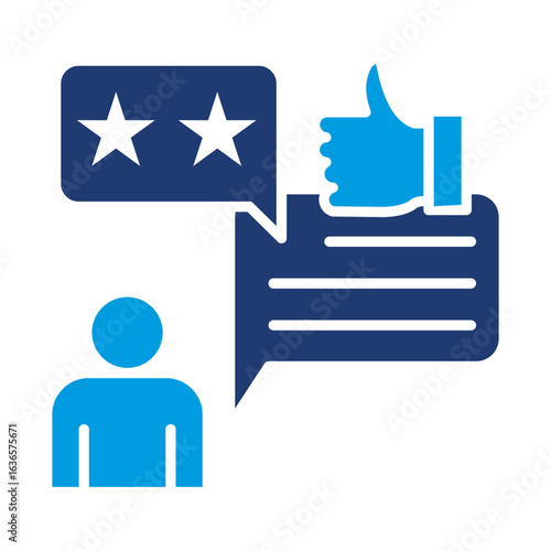 Consumer Reviews Icon Vector Illustration Blue Version