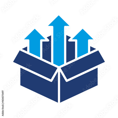 Unboxing Icon Vector Illustration Blue Version