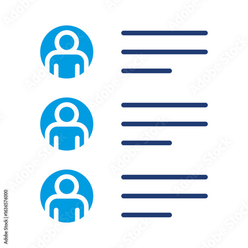 Contact List Icon Vector Illustration Blue Version