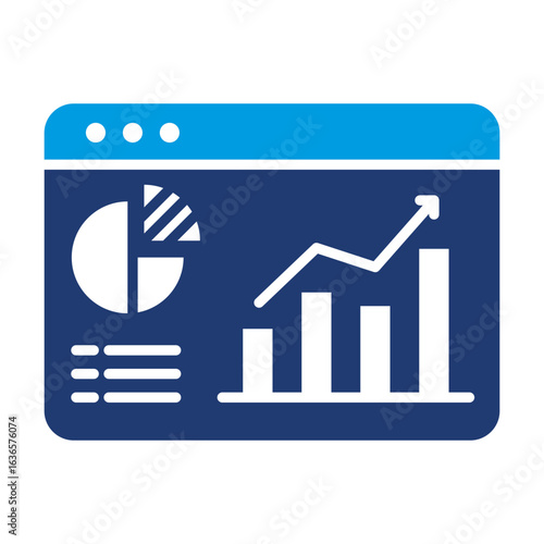 Analytics Icon Vector Illustration Blue Version