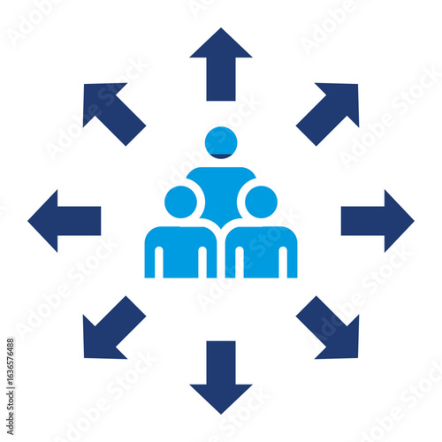 Population Icon Vector Illustration Blue Version