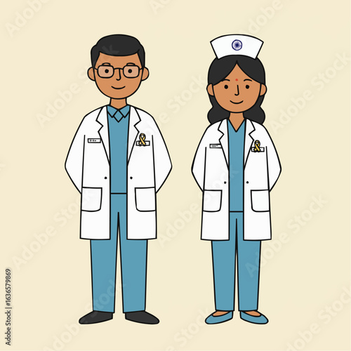 Indian Doctor and Nurse Characters – Vector Art