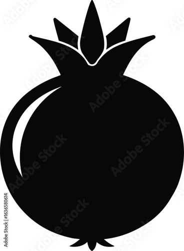 Pomegranate silhouette with a small crown