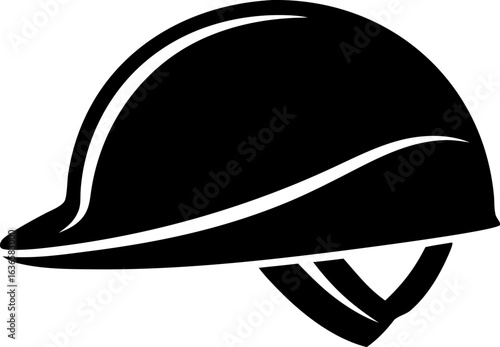 Safety Helmet Silhouette Vector Black and White