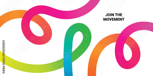 Abstract Color Lines Pattern. Background with Gradient Ribbon Waves. Vector Curve Graphic Shapes