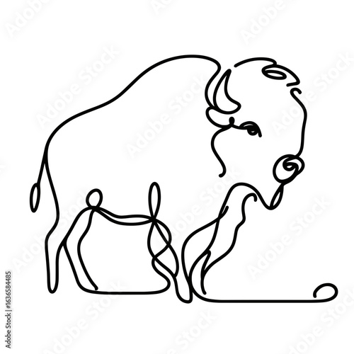 Bull leaning down against transparent background