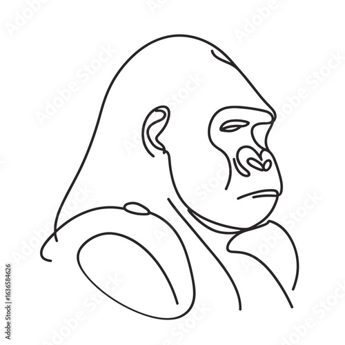 Gorilla contemplative art sketch