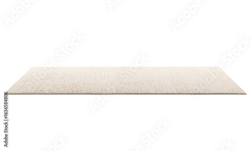 Modern rectangular rug with long pile. 3d render