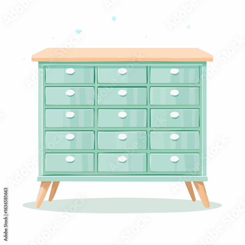 Wickelkommode in Pastellmint