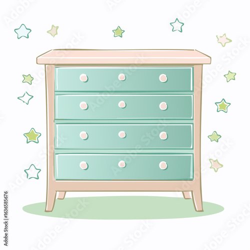Wickelkommode in Pastellmint
