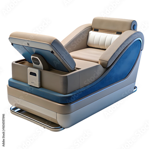 Futuristic Recliner Chair with Built-in Screen and Armrest for Home or Office Use