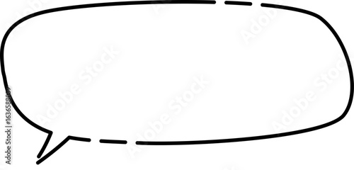 横長のシンプル隙間ありのふきだし(しっぽ左)