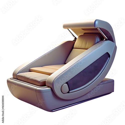 Futuristic Smart Recliner Chair with Canopy and Modern Design for Relaxation and Technology Comfort