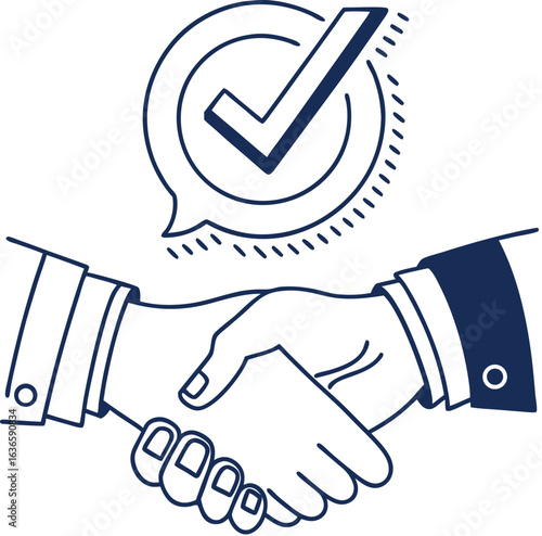 Handshake vector illustration icon business agreement partnership teamwork greeting success concept sign people meeting contract deal