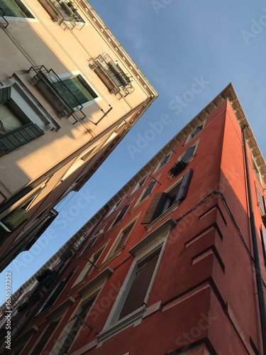 Traditional Italian homes on the Venetian waterfront.
