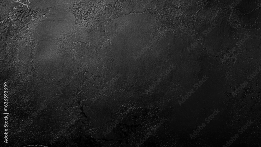 Fototapeta premium Dark cement wall in retro concept. Black concrete background for wallpaper or graphic design. Blank old plaster texture in vintage style. Abstract surface with unusual beautiful patterns.