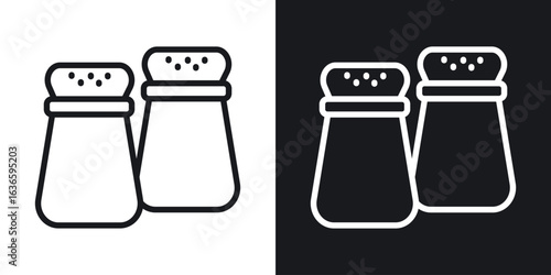 Salt and pepper shakers icon vector pictogram. UI. EPS10. - Vector