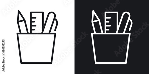 Pencil holder icon vector pictogram. UI. EPS10. - Vector