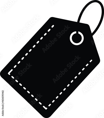 Icon a price tag with dashed lines a hole label sale
