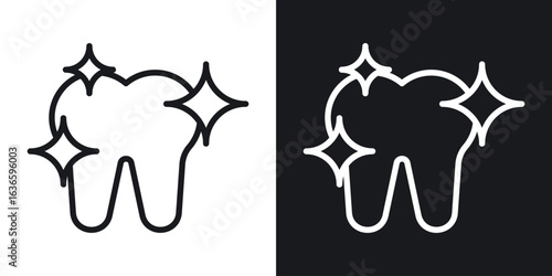 clean tooth icon vector pictogram. UI. EPS10. - Vector