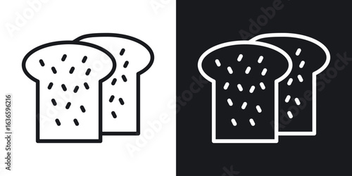 White bread icon vector pictogram. UI. EPS10. - Vector