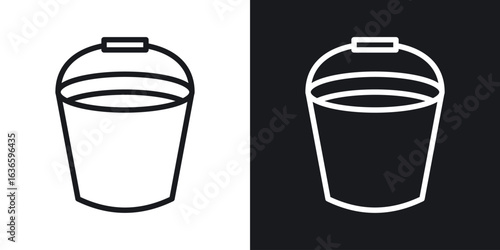 Water bucket icon vector pictogram. UI. EPS10. - Vector