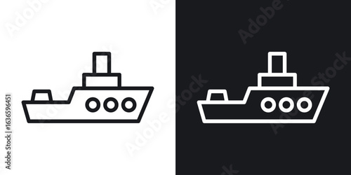 Warship icon vector pictogram. UI. EPS10. - Vector