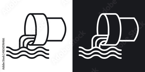 Waste water icon vector pictogram. UI. EPS10. - Vector