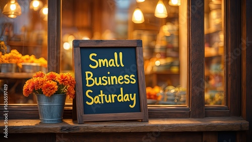 American Shopping Holiday: Small Business Saturday Sale Event After Thanksgiving Weekend Generative AI