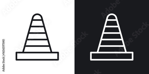 Road cone icon vector pictogram. UI. EPS10. - Vector