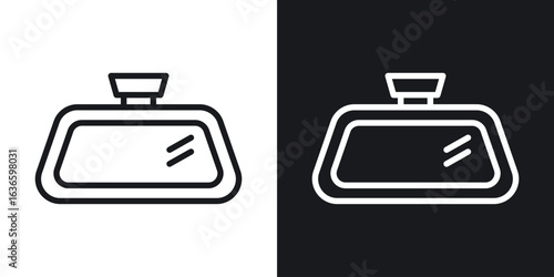 Rear mirror icon vector pictogram. UI. EPS10. - Vector