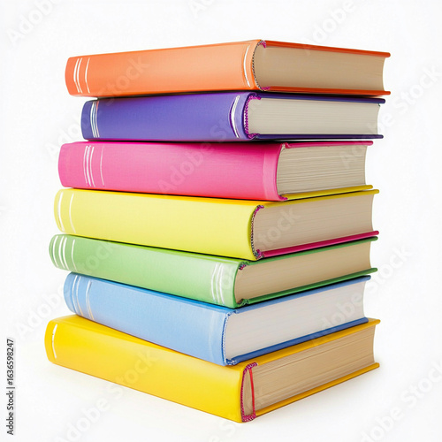 Wallpaper Mural Colorful stacked books creating a vibrant display Generative AI Torontodigital.ca