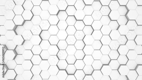 白い六角形の幾何学模様の背景
