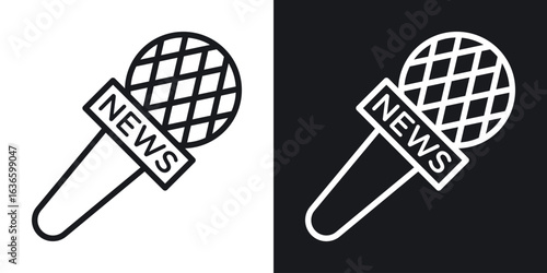 News microphone icon vector pictogram. UI. EPS10. - Vector