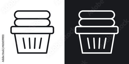 Laundry basket icon vector pictogram. UI. EPS10. - Vector