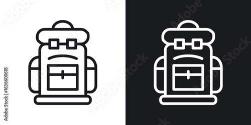 Hiking backpack icon vector pictogram. UI. EPS10. - Vector