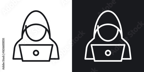 Hacker icon vector pictogram. UI. EPS10. - Vector