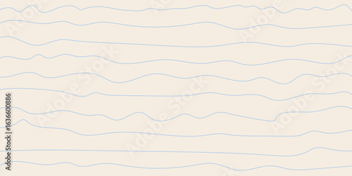 Line Paper Pattern. Linear Notebook Seamless Background. Vector School White and Blue Striped Page. Grid Hand Drawn Texture