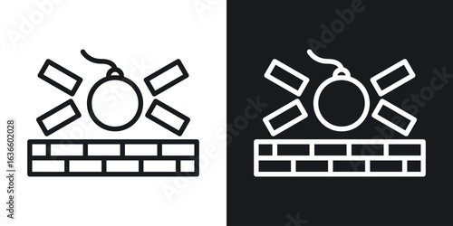 Demolition icon vector pictogram. UI. EPS10. - Vector