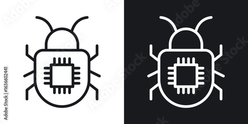 Computer bug icon vector pictogram. UI. EPS10. - Vector